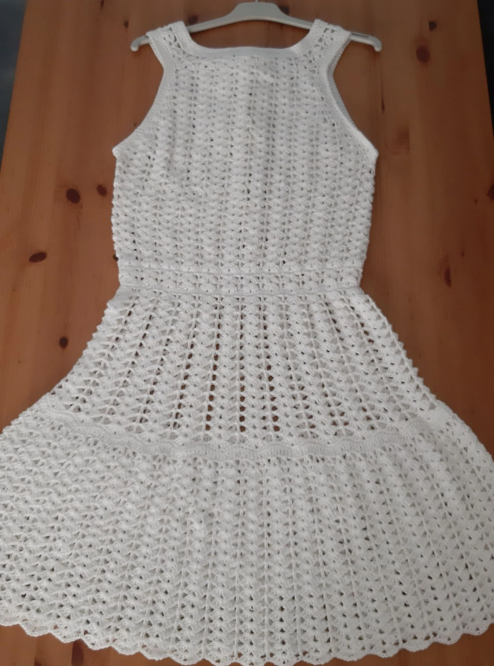 Vestido de verano blanco hecho a mano con ganchillo T.40/42 – photo 4